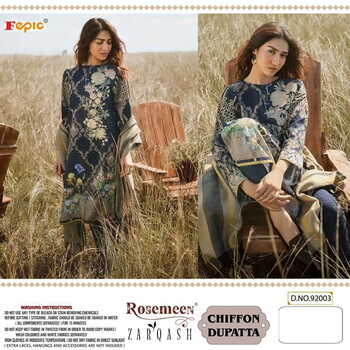 FEPIC ROSEMEEN ZARQASH CAMBRIC COTTON PAKISTANI SUITS SURAT