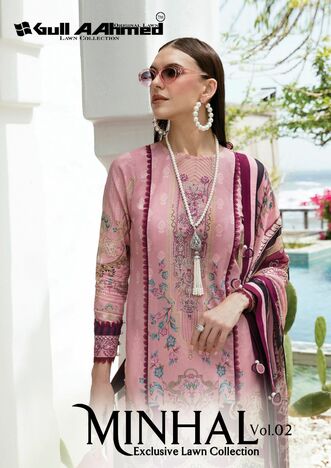 GULL AAHMED MINHAL VOL 2 EXCLUSIVE LAWN KARACHI SUITS NEW CATALOGUE