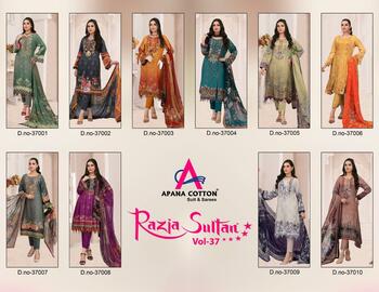 APANA COTTON RAZIA SULTAN VOL 37 COTTON PRINTED KARACHI SUITS CATALOGUE