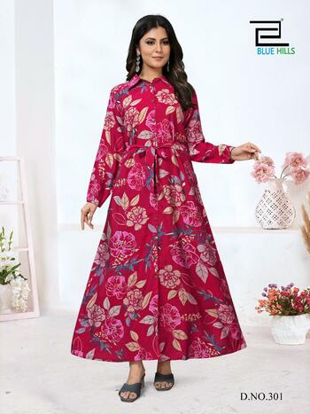 BLUE HILLS ROCHELLE VOL 3 PRINTED LONG GOWNS MANUFACTURER 