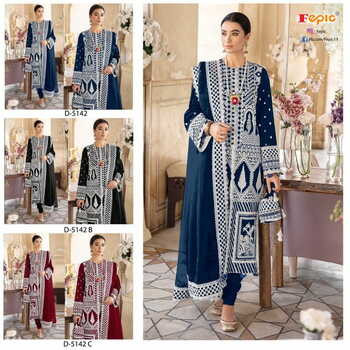 FEPIC D.NO 5142 PAKISTANI GEORGETTE SALWAR SUITS LATEST DESIGNS IN SINGLES