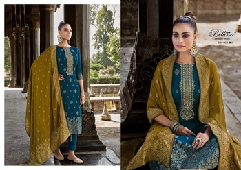 BELLIZA IZHAAR PURE PASHMINA WOOLLEN WINTER SUITS CATALOGUE 