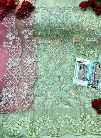 RAMSHA PRESENT R 407 & R 409 GEORGETTE PAKISTANI SUITS