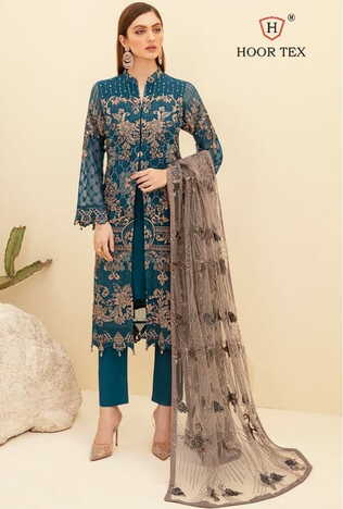 HOOR TEX D.NO 23012 A B C D GEORGETTE PAKISTANI SUITS