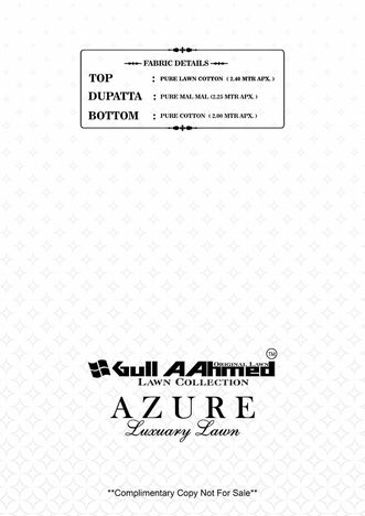 GULL AAHMED AZURE PAKISTANI KARACHI LAWN SUITS SUPPLIER SURAT