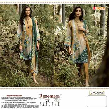 FEPIC ROSEMEEN ZARQASH CAMBRIC COTTON PAKISTANI SUITS SURAT