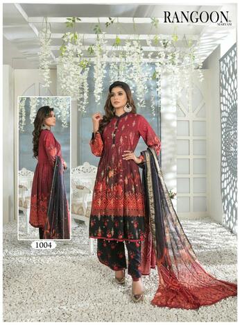 RANGOON LUXURY COTTON PAKISTANI SUITS BY MARYAM