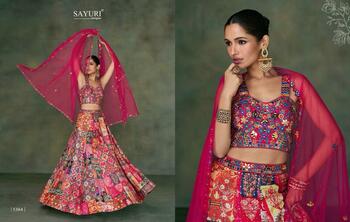 SAYURI DESIGNER ODHANI DESIGNER SILK LEHANGA WHOLESALER IN SURAT