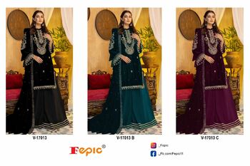 FEPIC ROSEMEEN 17013 SERIES VELVET PAKISTANI SUITS SUPPLIER SURAT