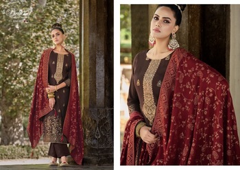 BELLIZA IZHAAR PURE PASHMINA WOOLLEN WINTER SUITS CATALOGUE 