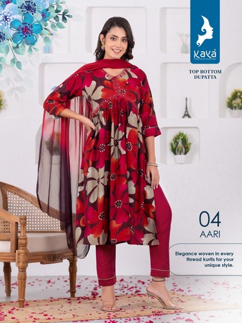 KAYA KURTI AARI READYMADE FOIL PRINT KURTIS CATALOGUE DISTRIBUTOR IN SURAT