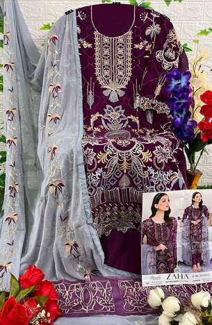 ZAHA RAMSHA COLORS VOL 8 GEORGETTE EMBROIDERY PAKISTANI SUITS