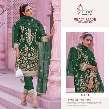 SHREE FABS SR 1111 ORGANZA READYMADE PAKISTANI SUITS NEW CATALOGUE