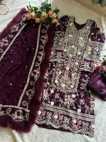 ZIAAZ DESIGNS 327 SERIES GEORGETTE EMBROIDERY PAKISTANI SUITS