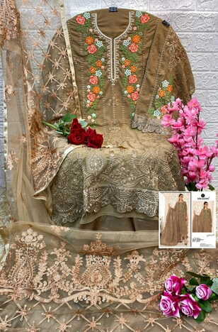 SANA SAFINAZ 136 NX FOUX GEORGETTE PAKISTANI SUITS SURAT