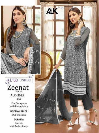 AL KHUSHBU ZEENAT VOL 2 GEORGETTE EMBROIDERY PAKISTANI SUITS