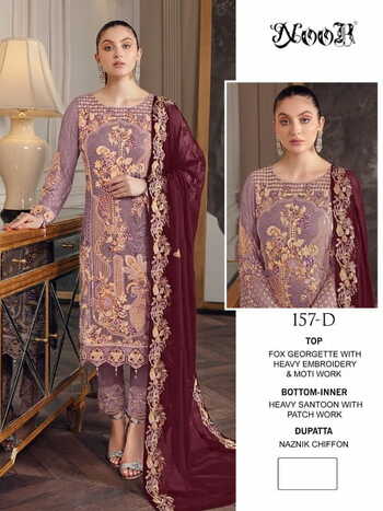 NOOR 157 SERIES GEORGETTE PAKISTANI SUITS LATEST CATALOGUE