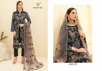 HOOR TEX D.NO 23012 A B C D GEORGETTE PAKISTANI SUITS