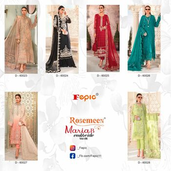 FEPIC ROSEMEEN MARIA B EMBROIDE VOL 6 PAKISTANI SUITS CATALOGUE