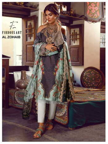 FIRDOUS ART AL ZOHAIB PAKISTANI LAWN PRINTED SUITS LATEST CATALOG