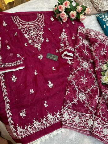 ZIAAZ DESIGNS 191 SERIES ORGANZA EMBROIDERY PAKISTANI SUITS