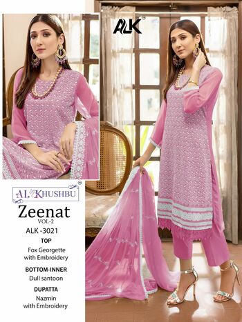 AL KHUSHBU ZEENAT VOL 2 GEORGETTE EMBROIDERY PAKISTANI SUITS