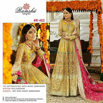 RAMSHA PRESENT R 481 TO R 483 GEORGETTE PAKISTANI SUITS