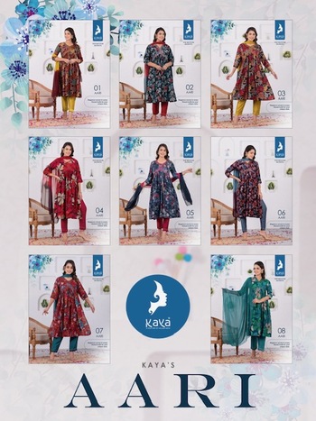 KAYA KURTI AARI READYMADE FOIL PRINT KURTIS CATALOGUE DISTRIBUTOR IN SURAT