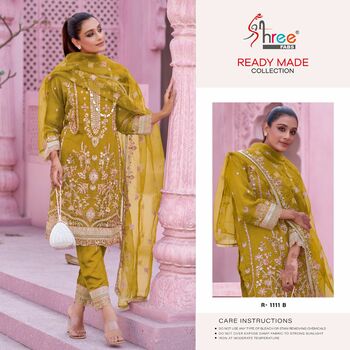 SHREE FABS SR 1111 ORGANZA READYMADE PAKISTANI SUITS NEW CATALOGUE