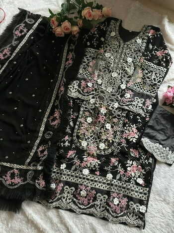 ZIAAZ DESIGNS 327 SERIES GEORGETTE EMBROIDERY PAKISTANI SUITS