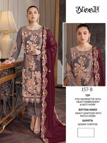 NOOR 157 SERIES GEORGETTE PAKISTANI SUITS LATEST CATALOGUE