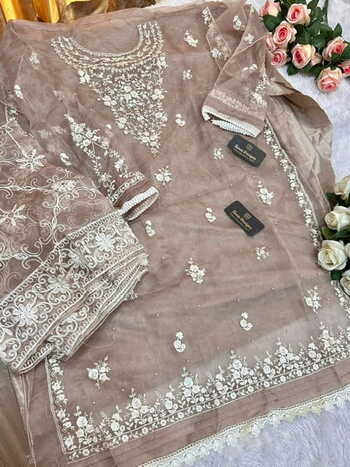 ZIAAZ DESIGNS 191 SERIES ORGANZA EMBROIDERY PAKISTANI SUITS