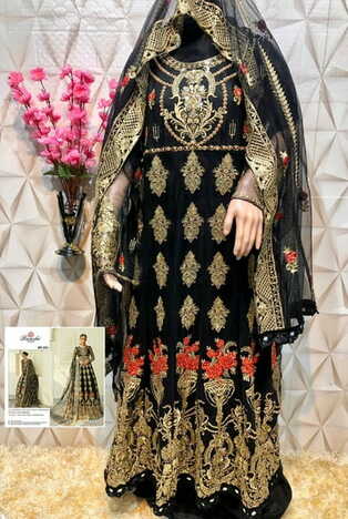 RAMSHA PRESENT R 481 TO R 483 GEORGETTE PAKISTANI SUITS