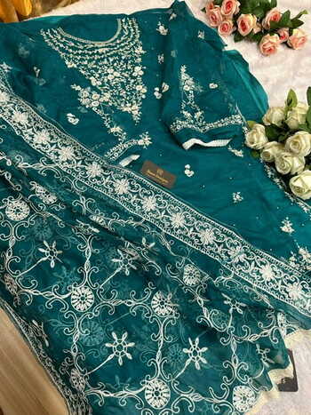 ZIAAZ DESIGNS 191 SERIES ORGANZA EMBROIDERY PAKISTANI SUITS