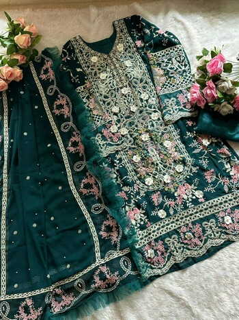 ZIAAZ DESIGNS 327 SERIES GEORGETTE EMBROIDERY PAKISTANI SUITS