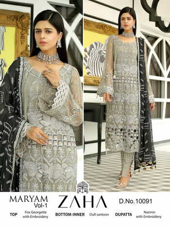 ZAHA MARYAM VOL 1 GEORGETTE EMBROIDERY PAKISTANI SUITS