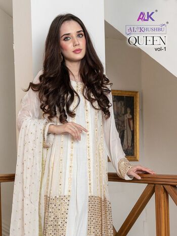 AL KHUSHBU QUEEN VOL 1 GEORGETTE EMBROIDERY PAKISTANI SUITS CATALOGUE