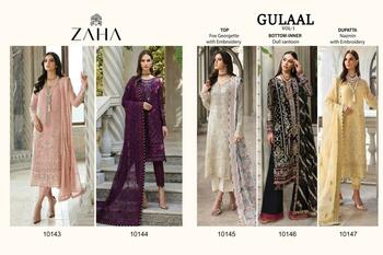 ZAHA GULAAL VOL 1 GEORGETTE EMBROIDERY PAKISTANI SUITS SUPPLIER SURAT