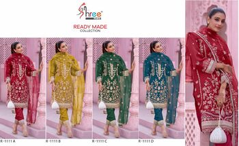 SHREE FABS SR 1111 ORGANZA READYMADE PAKISTANI SUITS NEW CATALOGUE