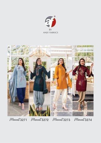 ANJU FABRICS MANNAT VOL 4 DESIGNER KURTIS MANUFACTURER 