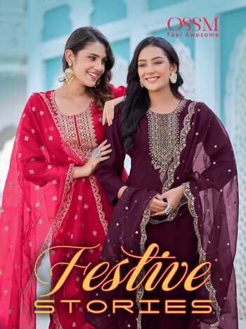 OSSM FESTIVE STORIES DESIGNER HANDWORK KURTIS SUPPLIER SURAT