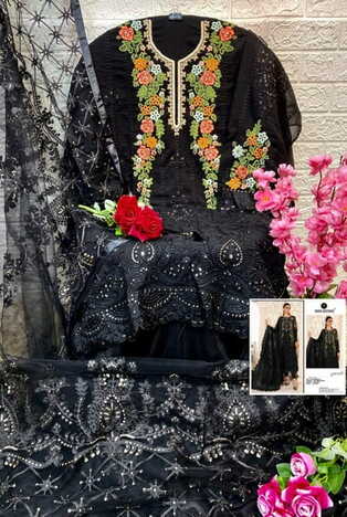 SANA SAFINAZ 136 NX FOUX GEORGETTE PAKISTANI SUITS SURAT