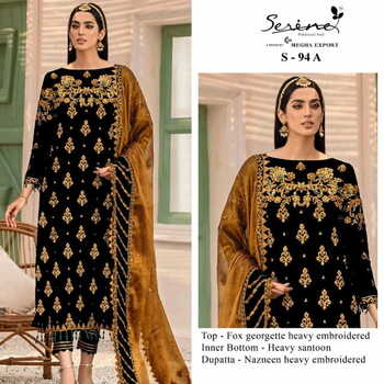 SERENE S 94 COLOURS GEORGETTE EMBRIODERED PAKISTANI SUITS CATALOGUE