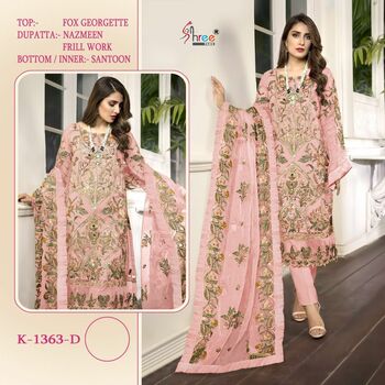 SHREE FABS K 1363 SERIES FOUX GEORGETTE PAKISTANI SUITS