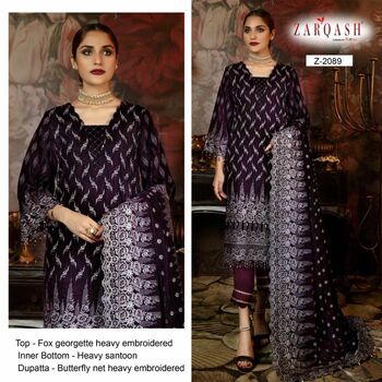 ZARQASH ADAN LIBAS VOL 2 FOX GEORGETTE PAKISTANI SUITS WHOLESALE