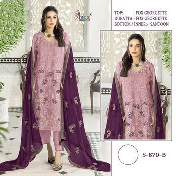 SHREE FABS 870 SERIES EMBROIDERY PAKISTANI SUITS MANUFACTURER 