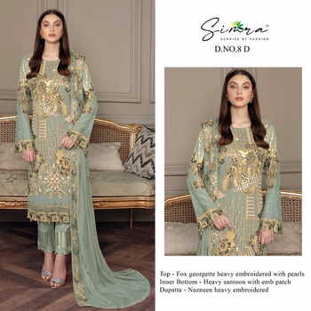 SIMRA 08 SERIES FOUX GEORGETTE SALWAR SUITS NEW CATALOGUE