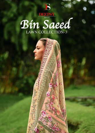 DEEPSY SUITS BIN SAEED VOL 3 LAWN COTTON EMBROIDERY SUITS WHOLESALE