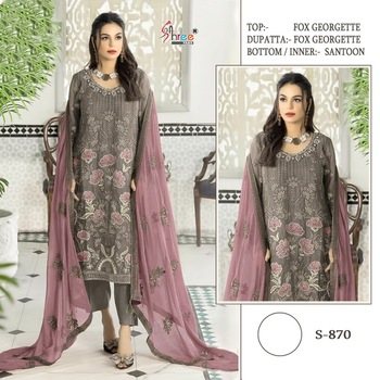 SHREE FABS 870 SERIES EMBROIDERY PAKISTANI SUITS MANUFACTURER 