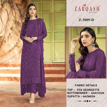 ZARQASH 3009 SERIES GEORGETTE PAKISTANI SUITS CATALOGUE